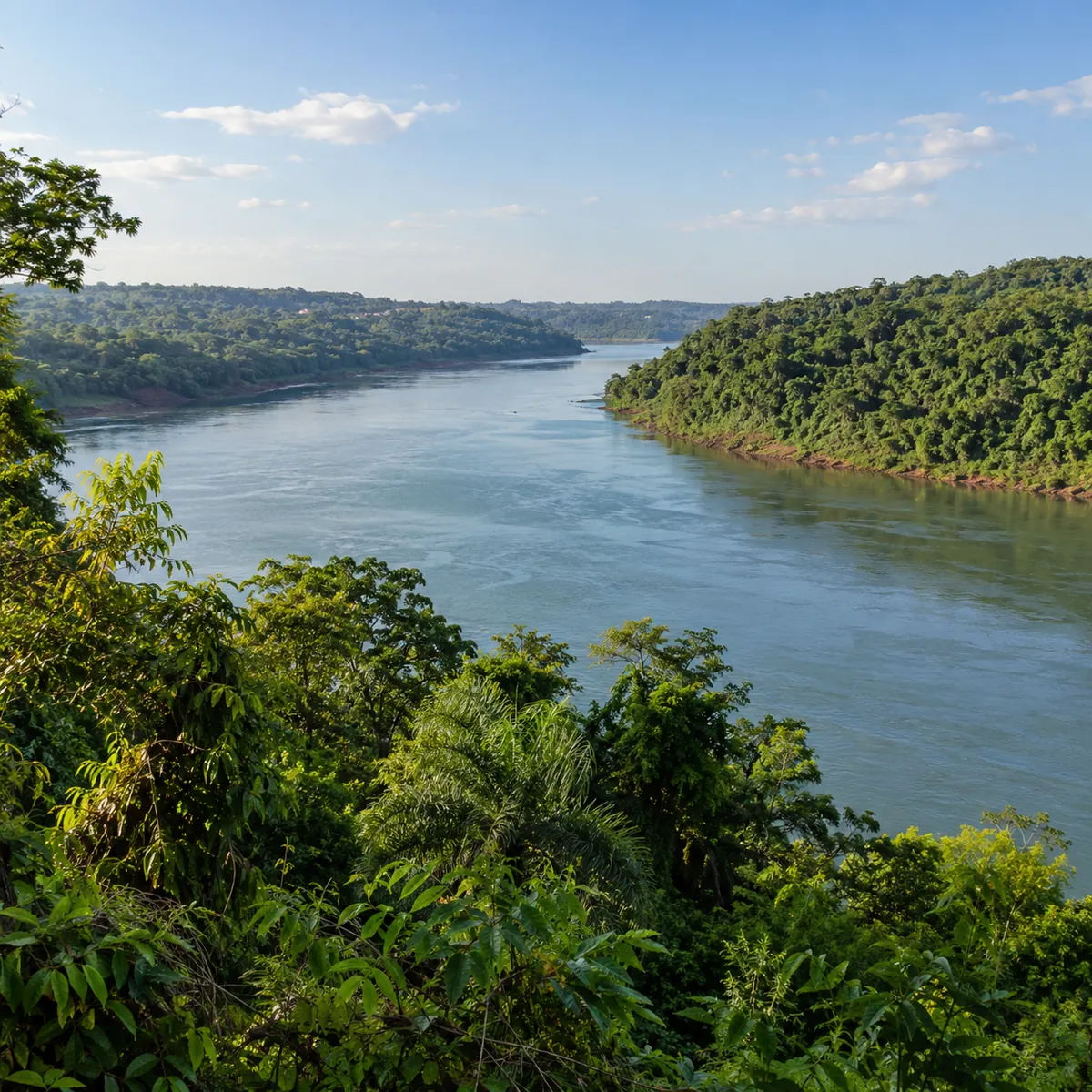 Río ancho entre orillas cubiertas de selva